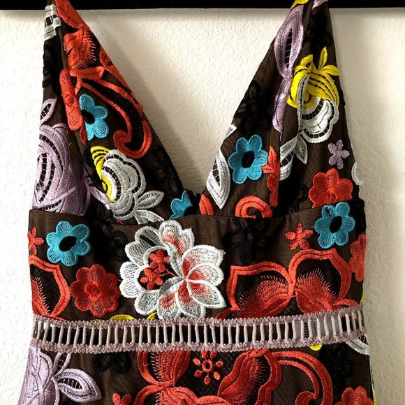 Alexis Floral embroidered summer spring semi formal dress - Picture 4 of 10